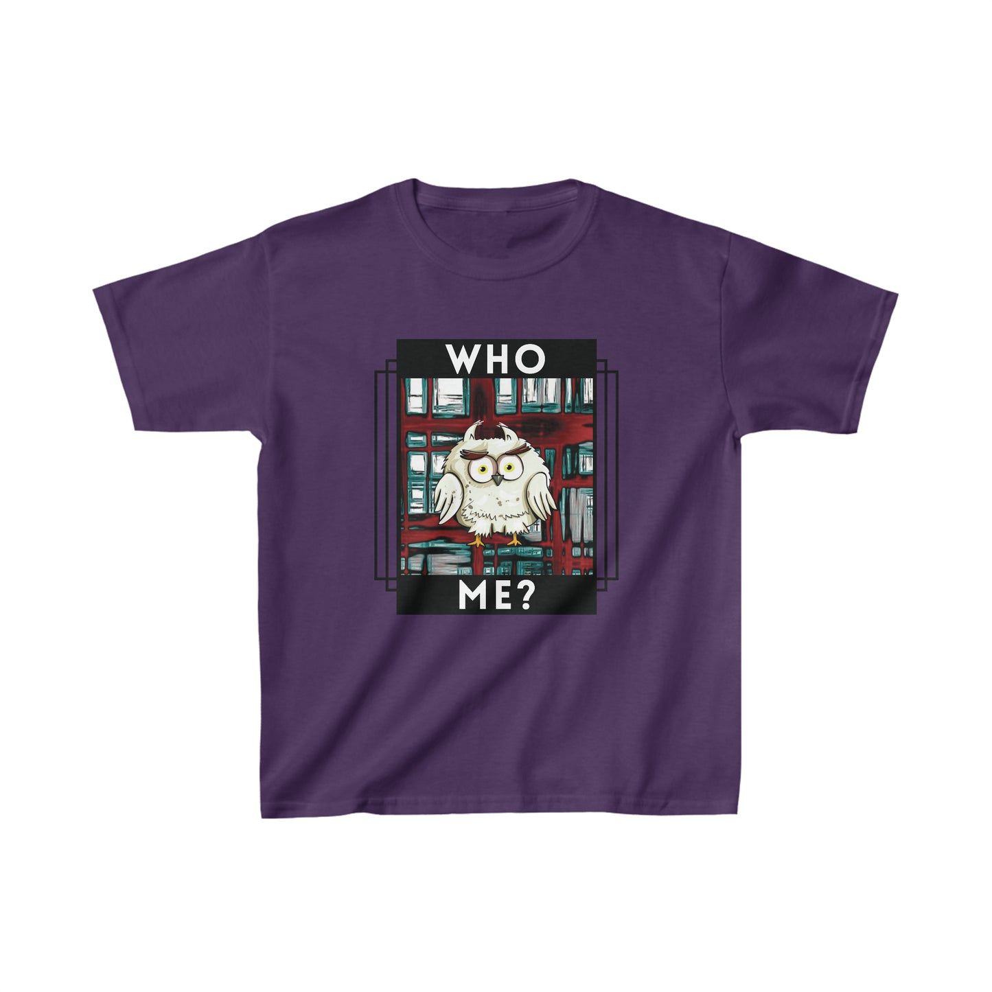 Bird, Who Me? Owl- Kids, Child- Heavy Cotton, T-shirt