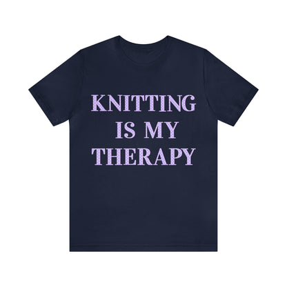 Knitting Is My Therapy- Adult, Regular Fit, Soft Cotton, T-shirt