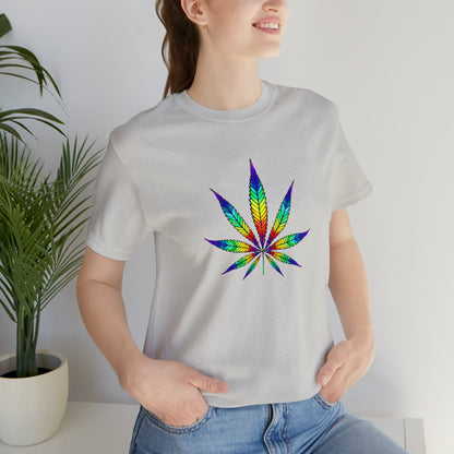 Art, Plant, Colorful Leaf, Nature- Adult- Adult, Regular Fit, Soft Cotton, Smaller Size Image, T-shirt