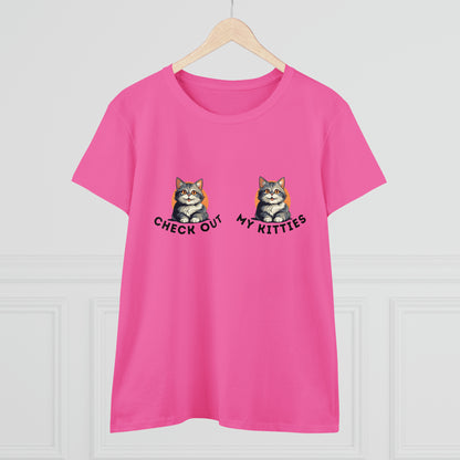 Kitty Cat T-Shirt / Check Out My Kitties Semi-Fitted Shirt / Unisex Jersey Short Sleeve Tee / Humorous Pet Clothes