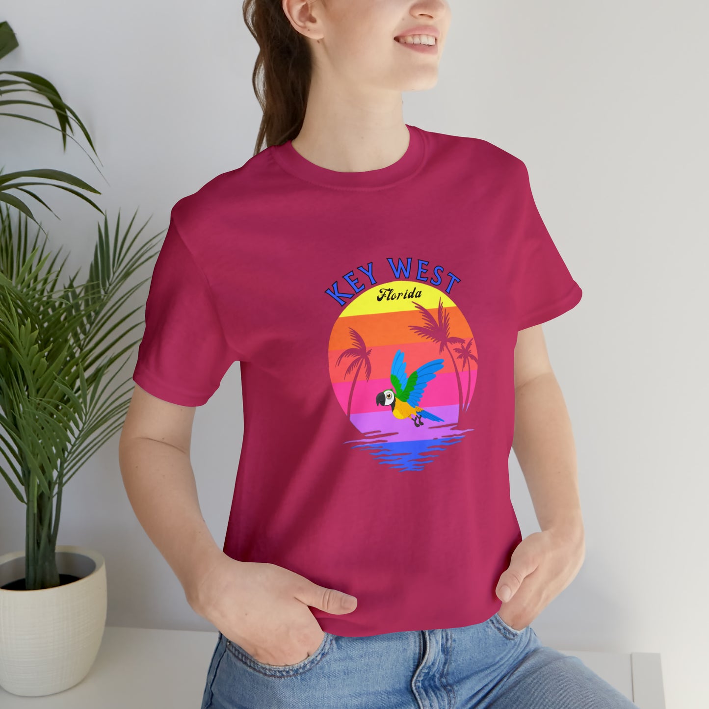 Places, States, Beach, Key West, Florida, United States of America, Animals, Birds- Adult, Regular Fit, Soft Cotton, T-shirt