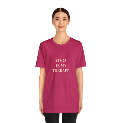 Yoga Is My Therapy- Adult, Regular Fit, Soft Cotton, Smaller Size Image, T-shirt