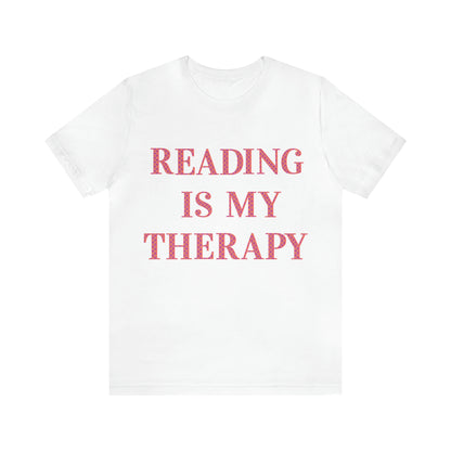 Reading Is My Therapy- Adult, Regular Fit, Soft Cotton, Full Size Image T-Shirt