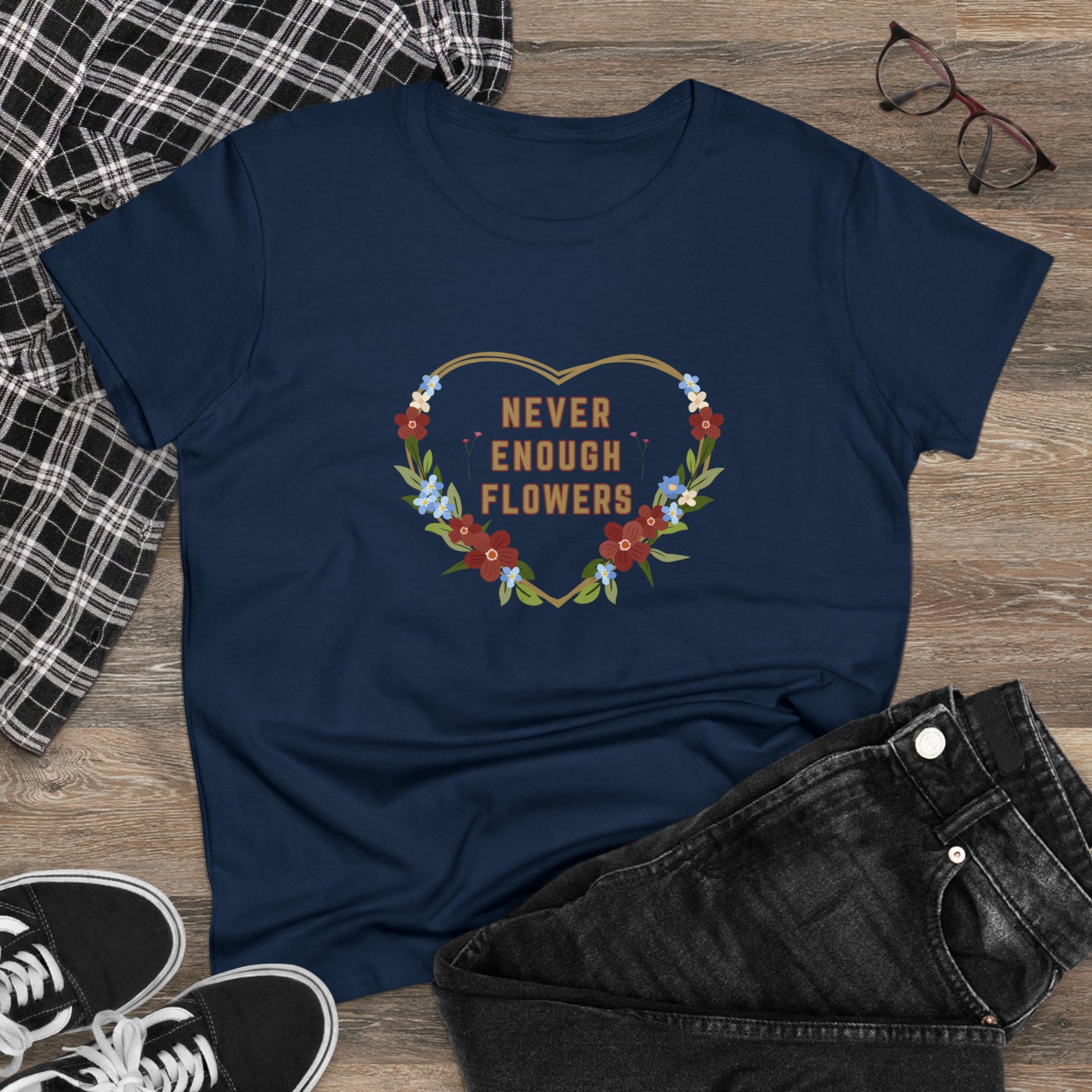 Nature, Plants, Never Enough Flowers, Plants- Adult, Semi-fitted, T-shirt