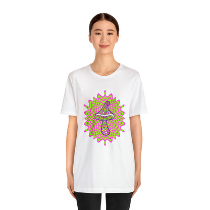 Colorful, Retro Mushrooms T-shirt- Adult, Regular Fit, Soft Cotton, T-shirt