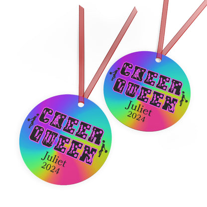 Cheer Queen Ornament, Cheer Metal Ornament, Cheerleader Gift, Gift For Cheerleading Mom, Dad, Christmas Birthday Gift For Cheerleader Dancer