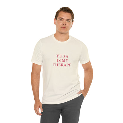 Yoga Is My Therapy- Adult, Regular Fit, Soft Cotton, Smaller Size Image, T-shirt