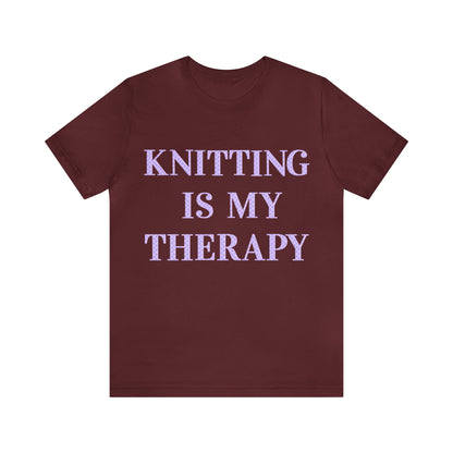 Knitting Is My Therapy- Adult, Regular Fit, Soft Cotton, T-shirt