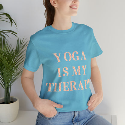 Yoga Is My Therapy- Adult, Regular Fit, Soft Cotton, Full Size Image, T-shirt
