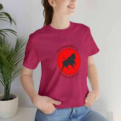 Animals, Bull, Symbol, Unstoppable, UnstoppaBULL- Adult- Adult, Regular Fit, Soft Cotton, Full Size Image, T-shirt