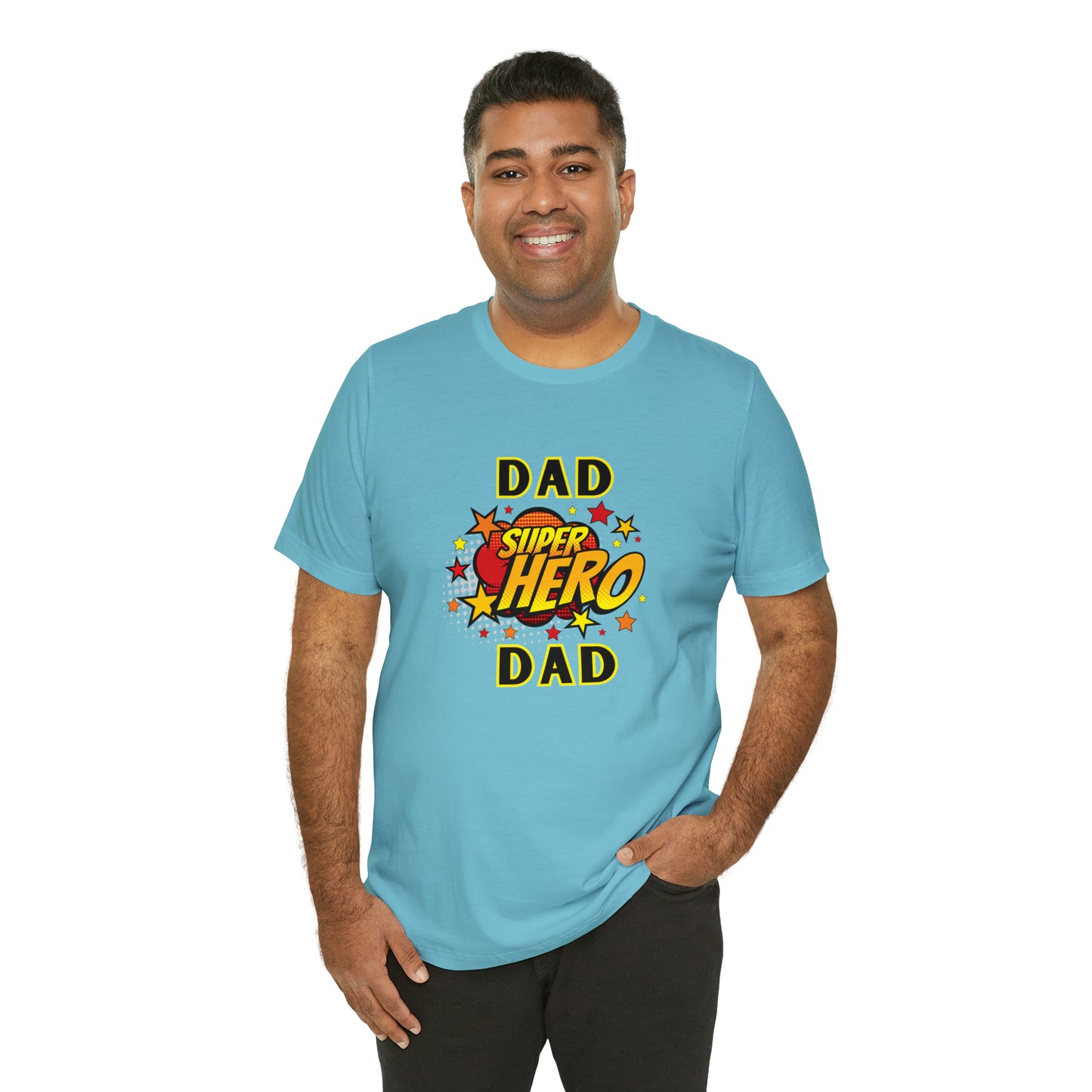Family, Dad, Superhero, Positive- Adult, Regular Fit, Soft Cotton, T-shirt
