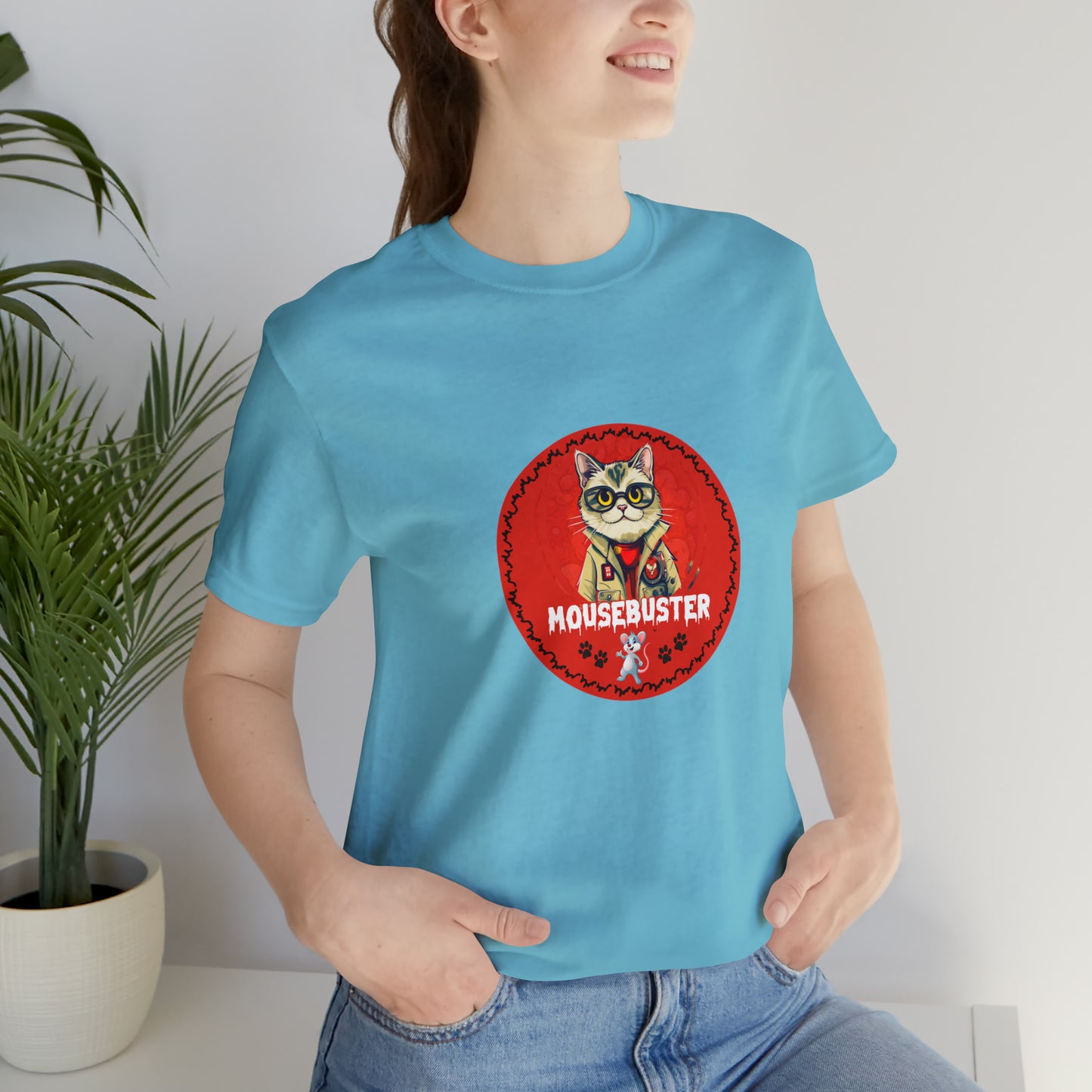Animals, Cats, Mouse, Funny, Holiday, Halloween - Adult, Regular Fit, Soft Cotton, T-shirt