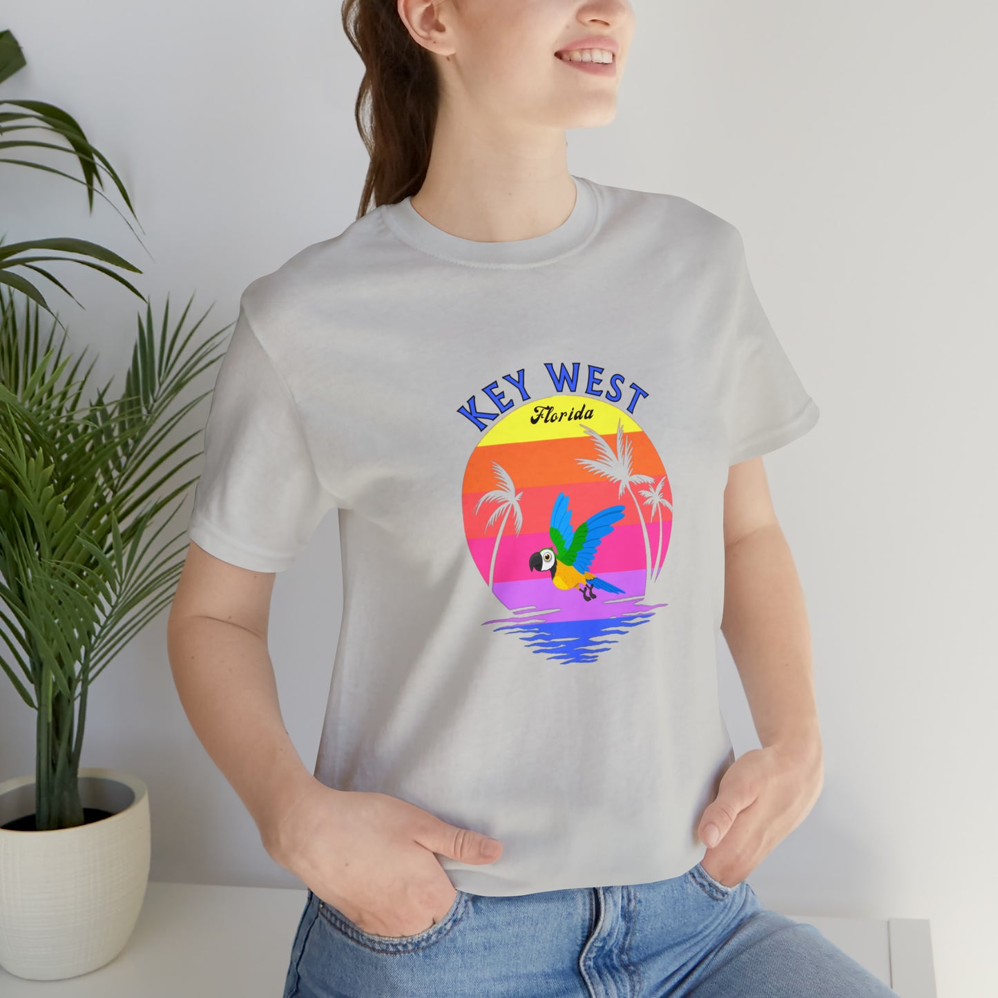 Places, States, Beach, Key West, Florida, United States of America, Animals, Birds- Adult, Regular Fit, Soft Cotton, T-shirt