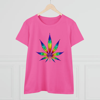 Art, Colorful Leaf, Nature- Adult, Semi-fitted T-shirt