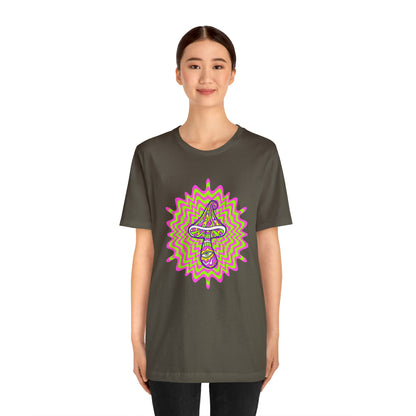 Colorful, Retro Mushrooms T-shirt- Adult, Regular Fit, Soft Cotton, T-shirt