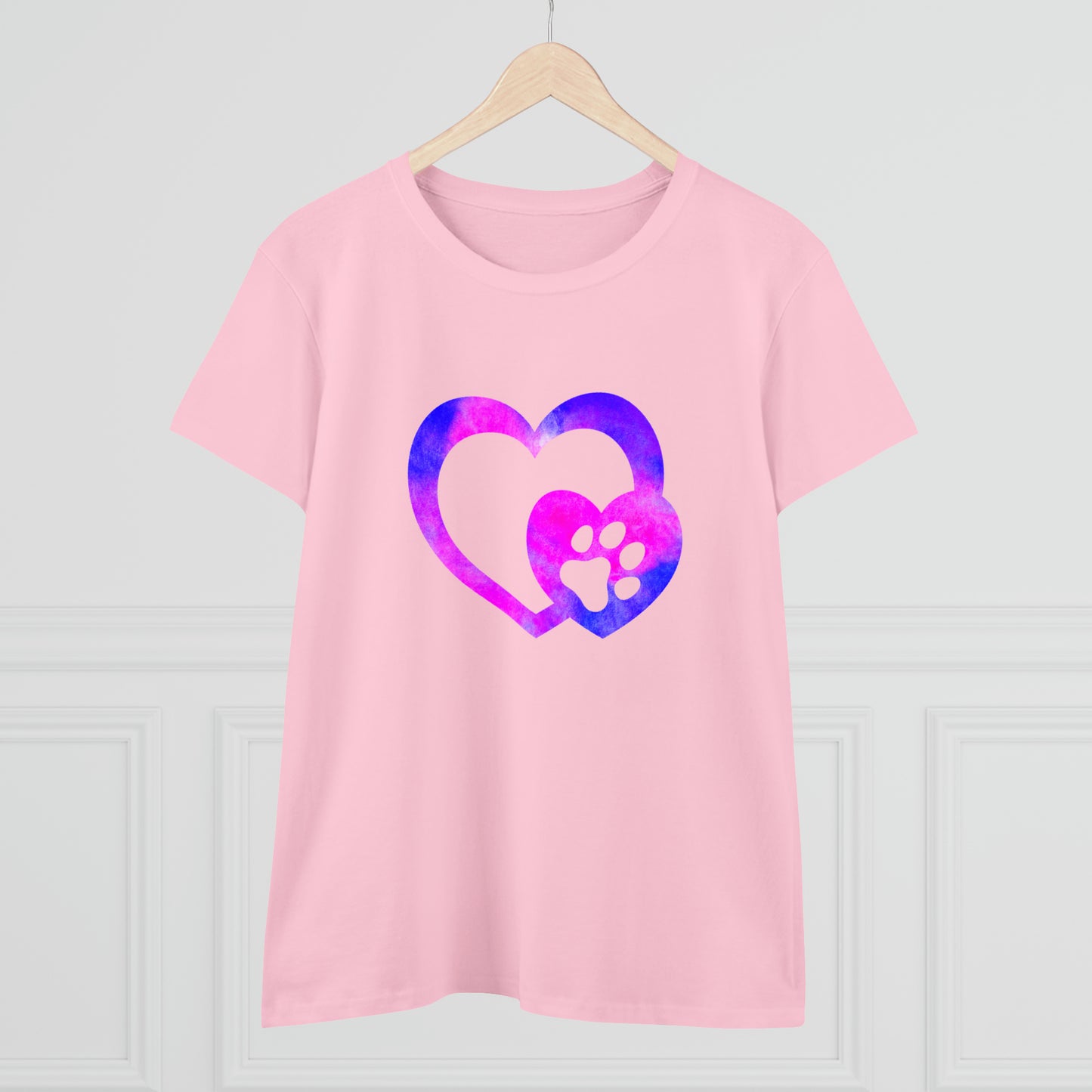 Art, Colorful, Love, Dog Paw- Adult, Semi-fitted, T-shirt