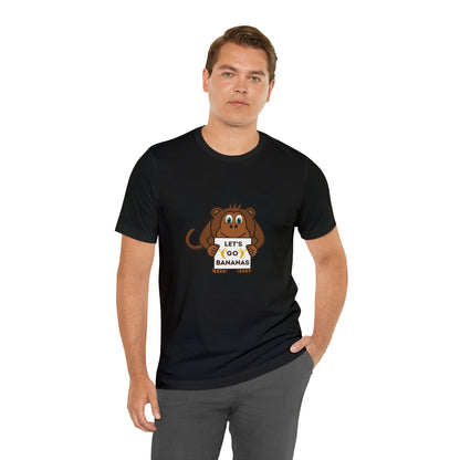 Monkey, Let's Go Bananas, Animals- Adult, Regular Fit, Soft Cotton, T-shirt