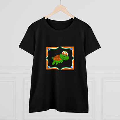 Turtle Swimming, Animals, Sports, Swimming- Adult, Semi-fitted, T-shirt