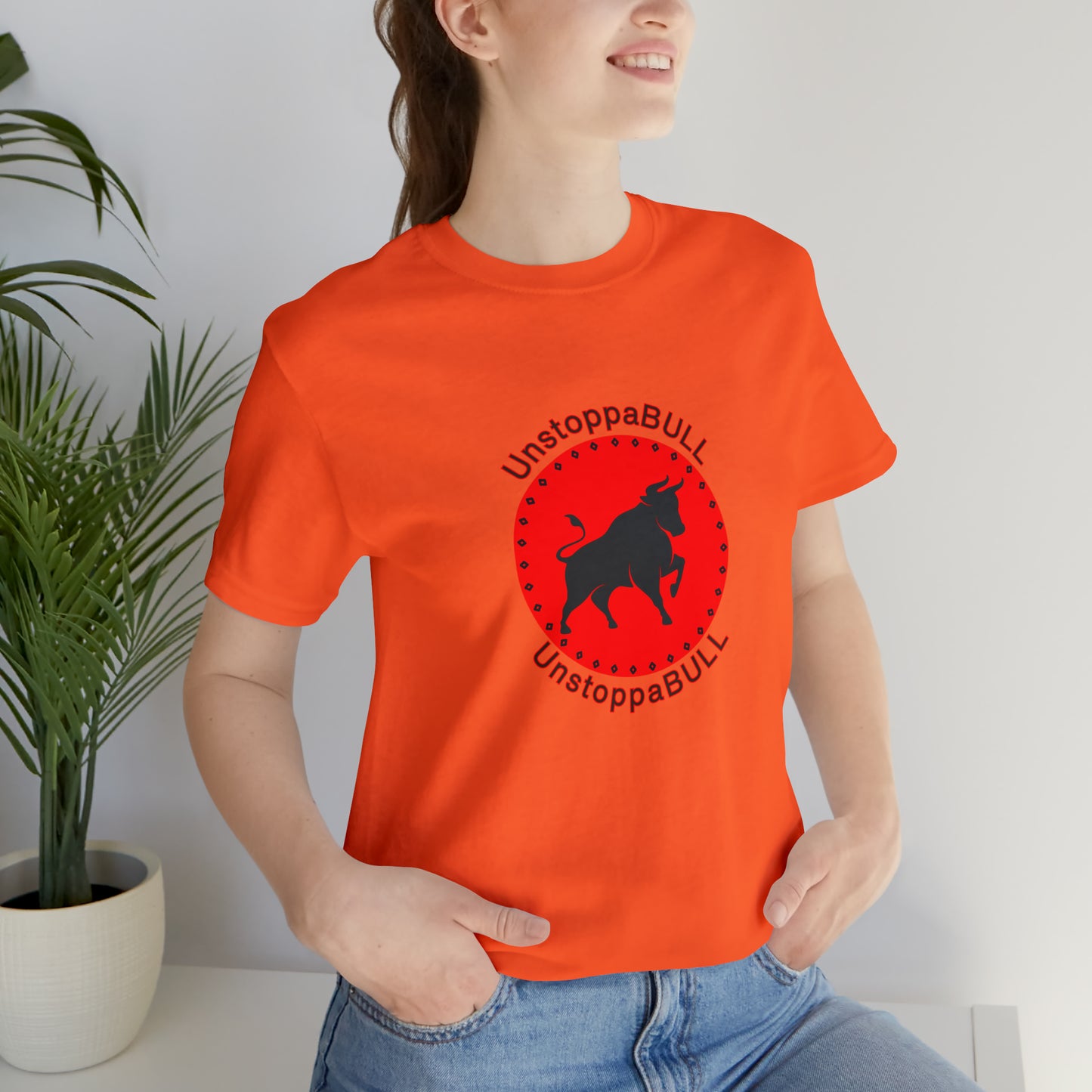 Animals, Bull, Symbol, Unstoppable, UnstoppaBULL- Adult- Adult, Regular Fit, Soft Cotton, Full Size Image, T-shirt