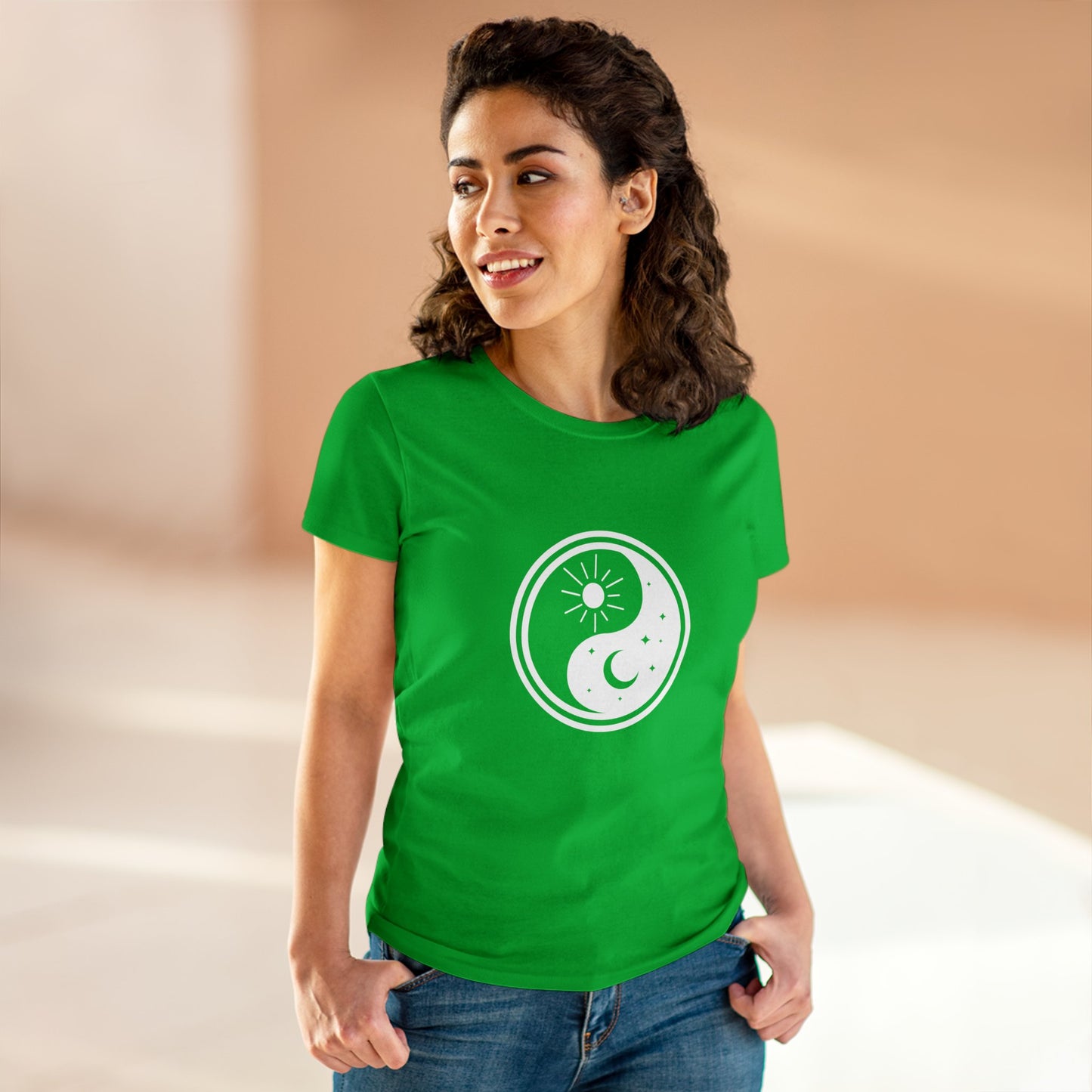 Symbol, Ying Yang, Sun and Moon - Adult, Semi-fitted, T-shirt
