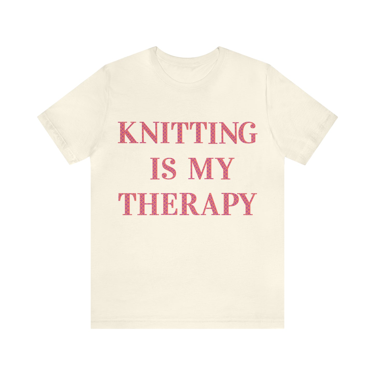Knitting Is My Therapy- Adult, Regular Fit, Soft Cotton T-shirt