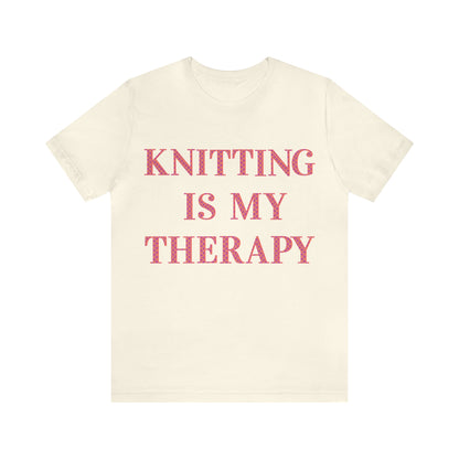 Knitting Is My Therapy- Adult, Regular Fit, Soft Cotton T-shirt
