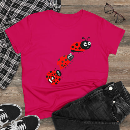 Ladybug Flower, Plants, Garden- Adult, Semi-fitted, T-shirt