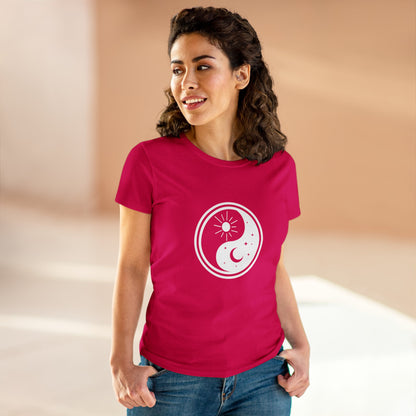 Symbol, Ying Yang, Sun and Moon - Adult, Semi-fitted, T-shirt