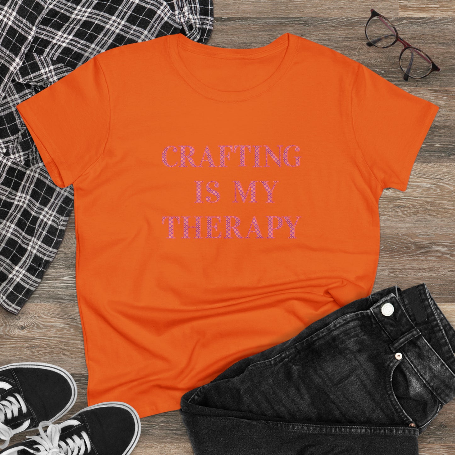 Crafting Is My Therapy- Adult, Semi-fitted, T-shirt