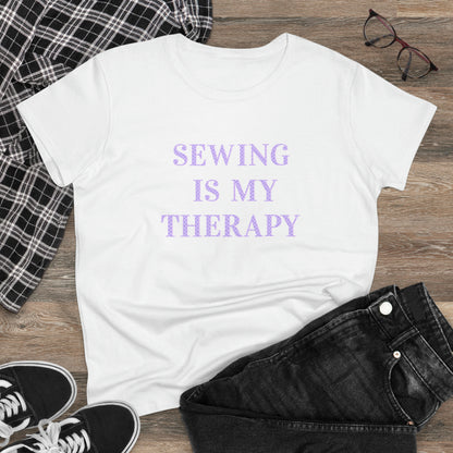 Sewing Is My Therapy- Adult, Semi-fitted T-shirt