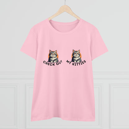 Kitty Cat T-Shirt / Check Out My Kitties Semi-Fitted Shirt / Unisex Jersey Short Sleeve Tee / Humorous Pet Clothes