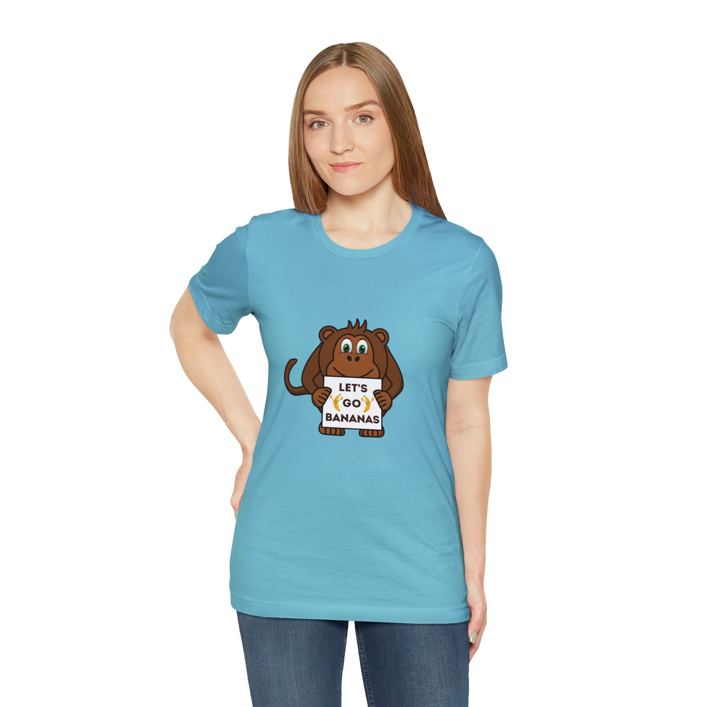 Monkey, Let's Go Bananas, Animals- Adult, Regular Fit, Soft Cotton, T-shirt