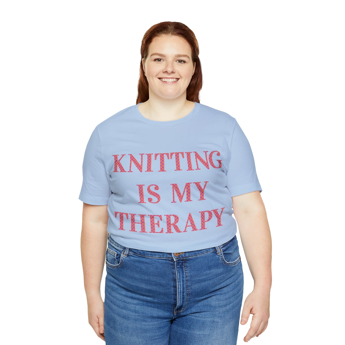 Knitting Is My Therapy- Adult, Regular Fit, Soft Cotton T-shirt