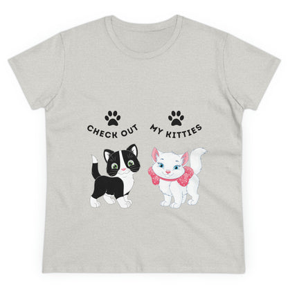Kitty Cat T-Shirt / Check Out My Kitties Semi-Fitted Shirt / Unisex Jersey Short Sleeve Tee / Humorous Pet Clothes