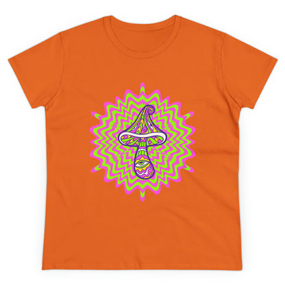 Colorful, Retro Mushrooms- Adult, Semi-fitted, Smaller Size Image, T-shirt