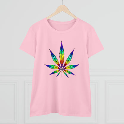 Art, Colorful Leaf, Nature- Adult, Semi-fitted T-shirt