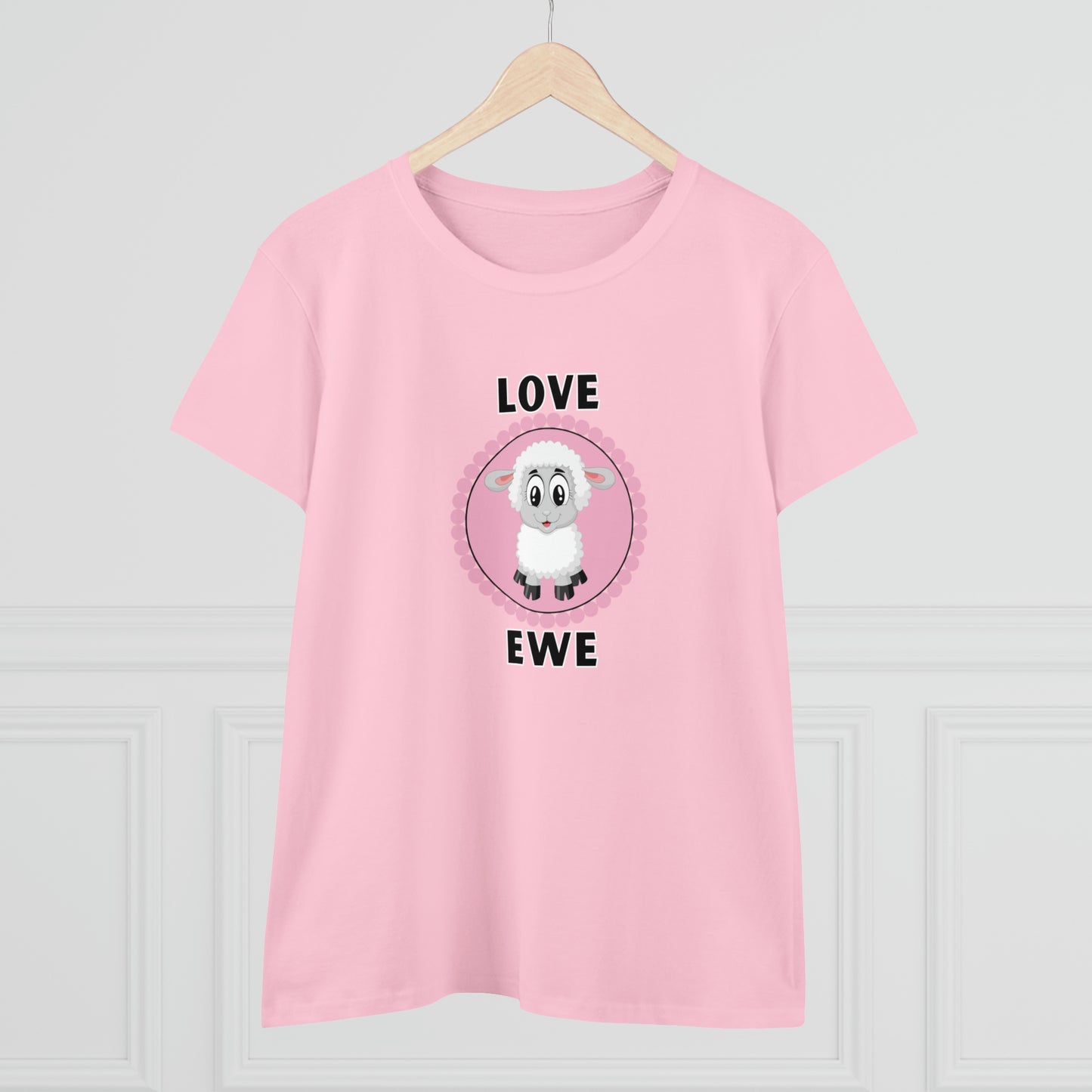 Sheep, Love Ewe, Animals- Adult, Semi-fitted, T-shirt