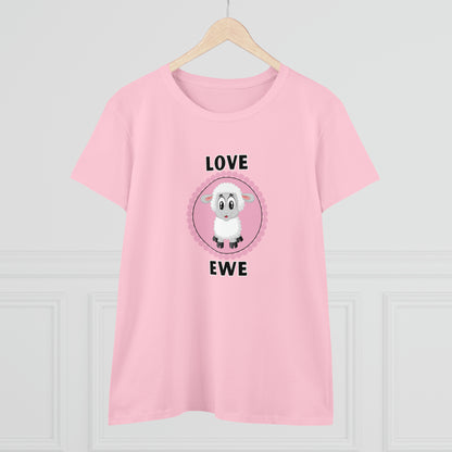 Sheep, Love Ewe, Animals- Adult, Semi-fitted, T-shirt