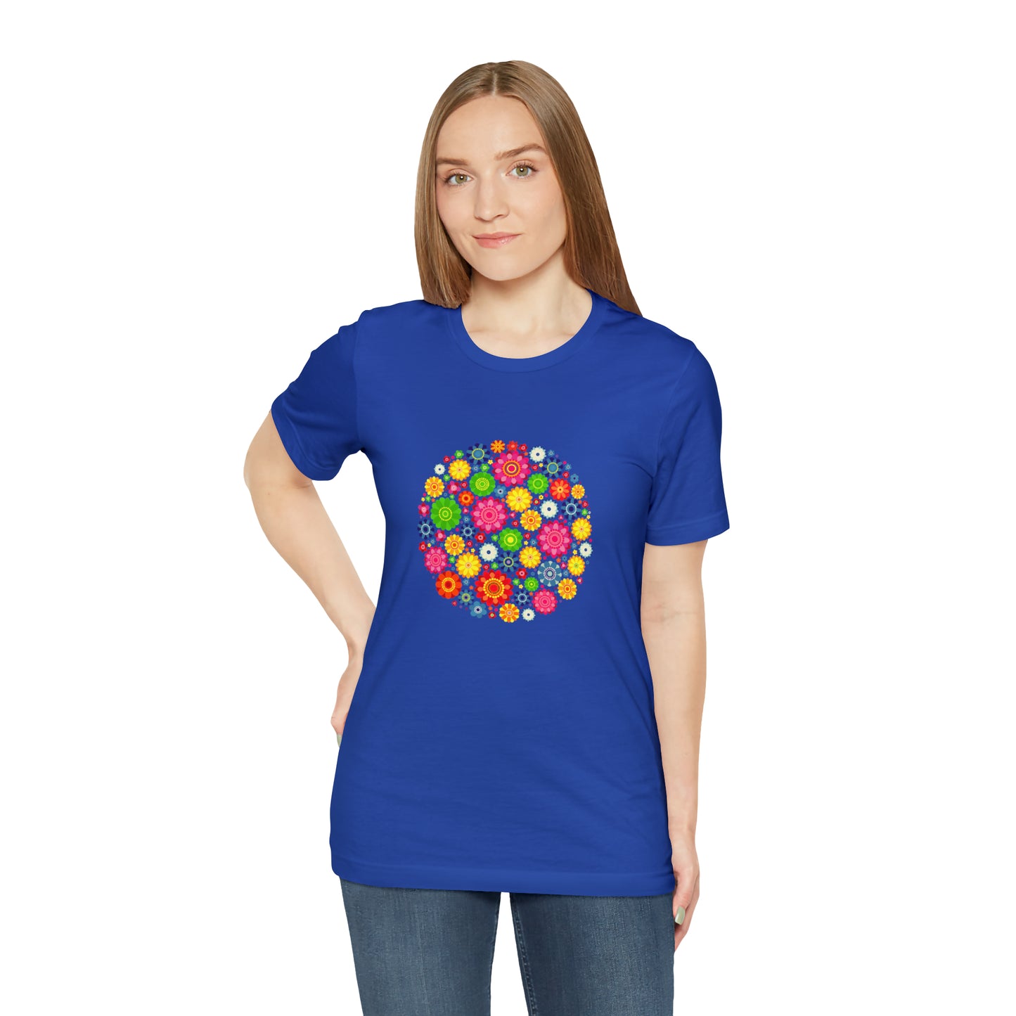 Colorful, Nature, Flowers- Adult, Regular Fit, Soft Cotton,  T-shirt