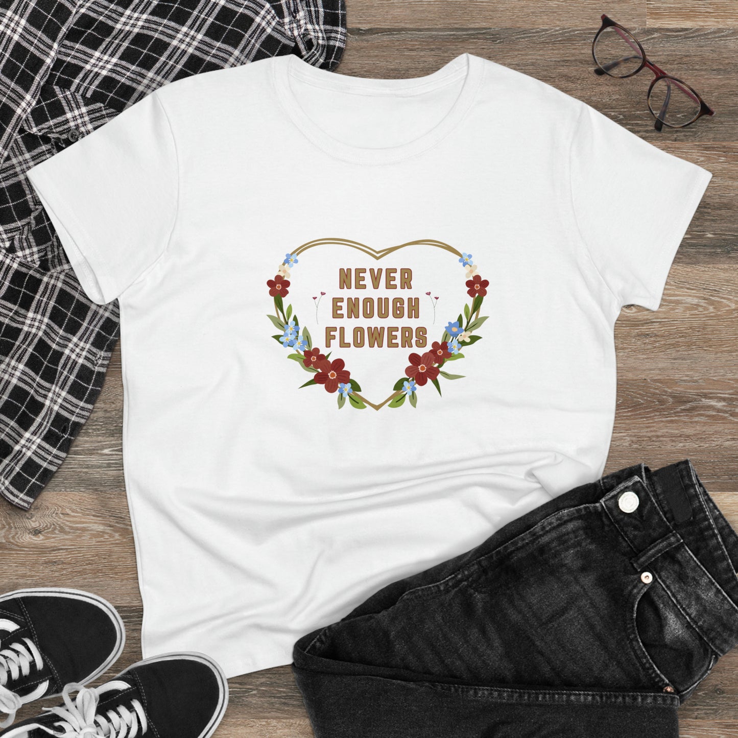 Nature, Plants, Never Enough Flowers, Plants- Adult, Semi-fitted, T-shirt
