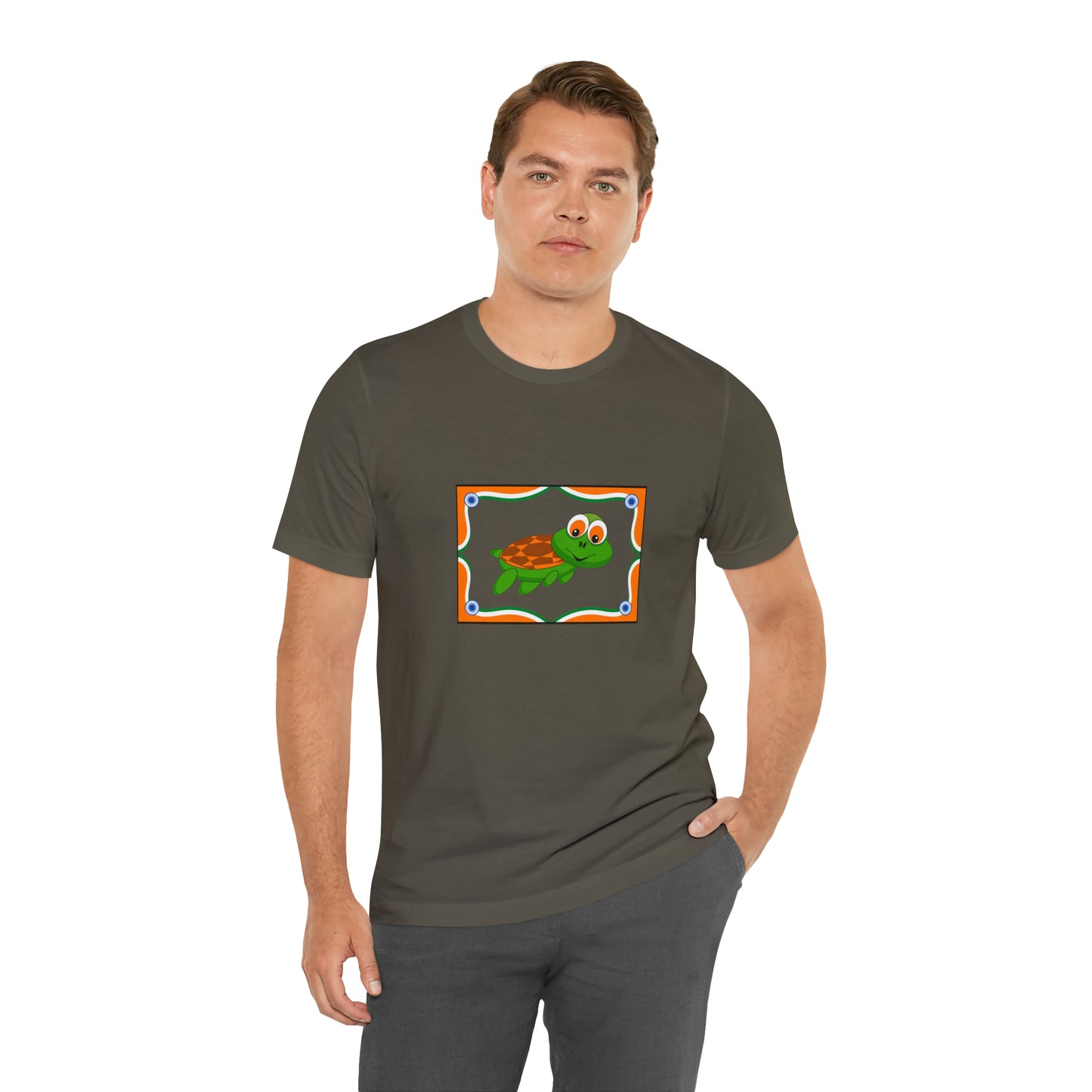 Turtle Swimming, Animals, Sports, Swimming- Adult, Regular Fit, Soft Cotton, T-shirt