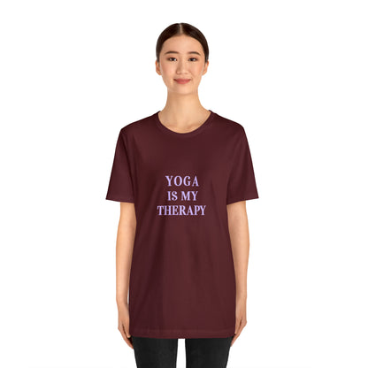 Yoga Is My Therapy- Adult, Regular Fit, Soft Cotton, Smaller Size Image, T-shirt