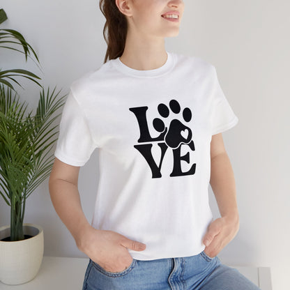 Love, Dog, Animals, Words- Adult, Regular Fit, Soft Cotton, T-shirt