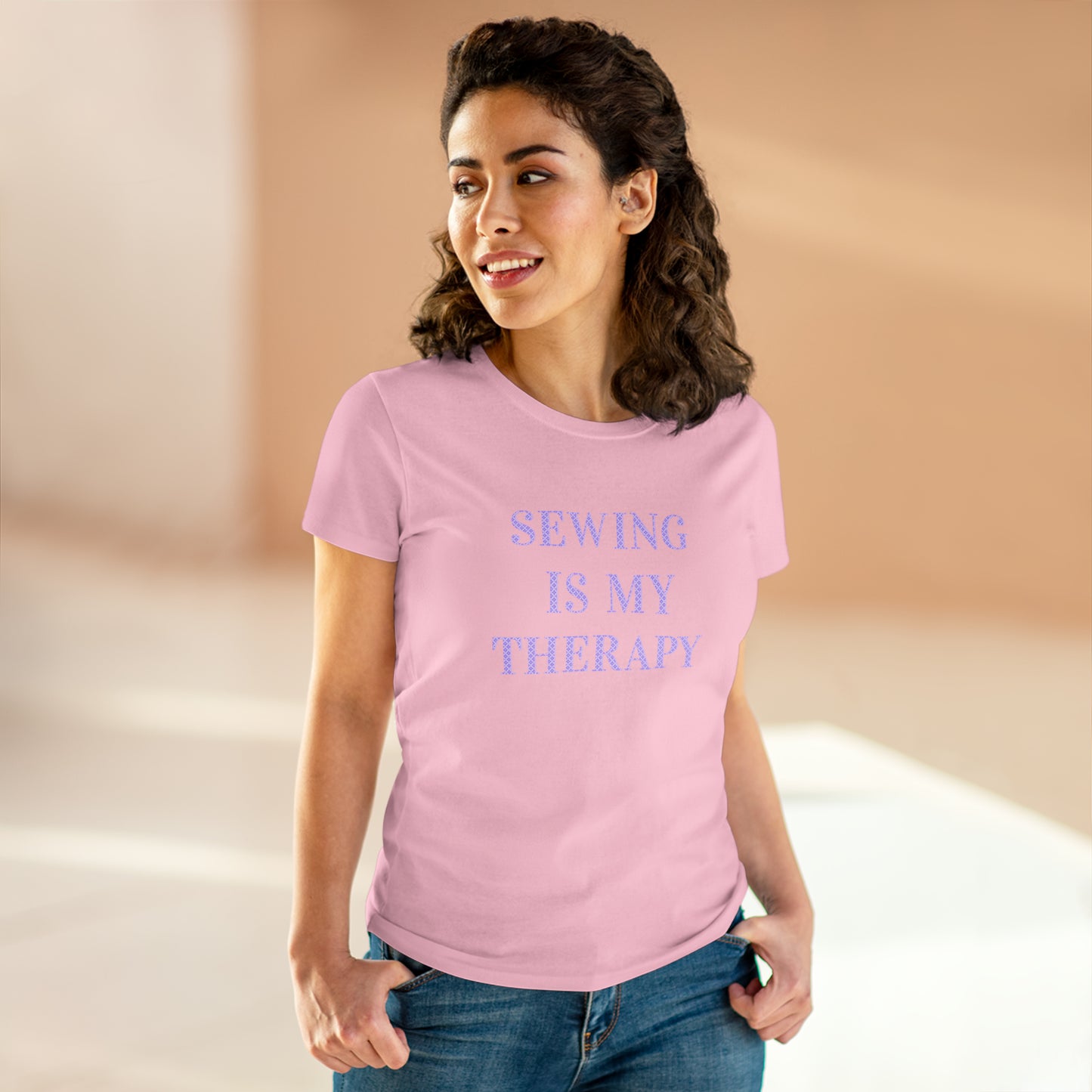 Sewing Is My Therapy- Adult, Semi-fitted T-shirt