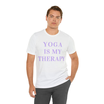 Yoga Is My Therapy- Adult, Regular Fit, Soft Cotton, Full Size Image, T-shirt