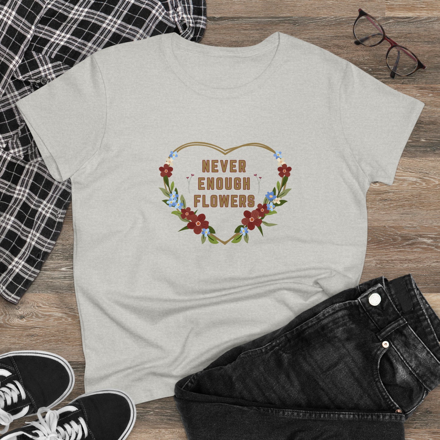 Nature, Plants, Never Enough Flowers, Plants- Adult, Semi-fitted, T-shirt