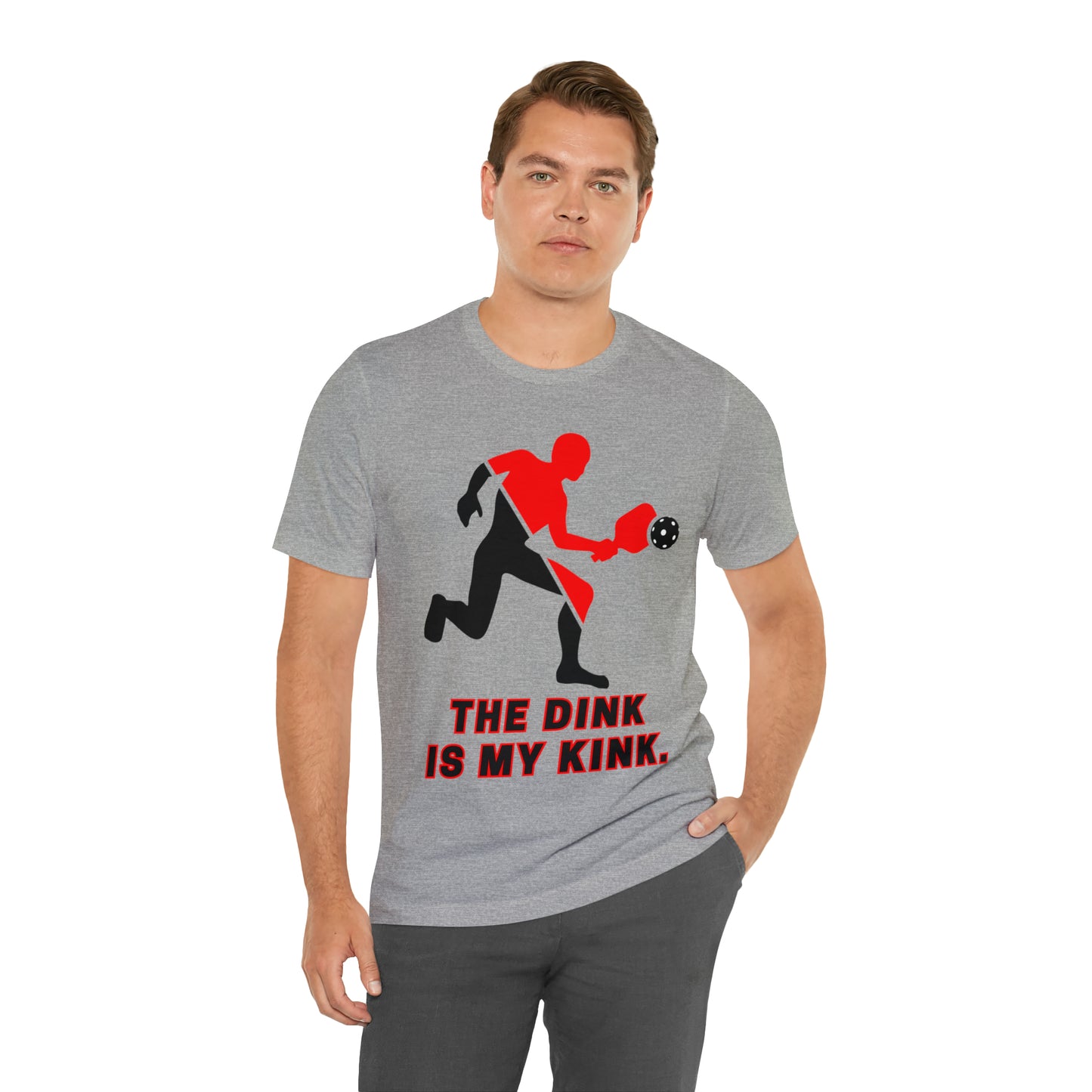 Pickleball Sports, The Dink Is My Kink- Adult, Regular Fit, Soft Cotton, Full Size Image, T-shirt