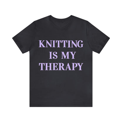 Knitting Is My Therapy- Adult, Regular Fit, Soft Cotton, T-shirt