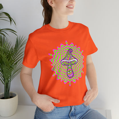 Colorful, Retro Mushrooms T-shirt- Adult, Regular Fit, Soft Cotton, T-shirt