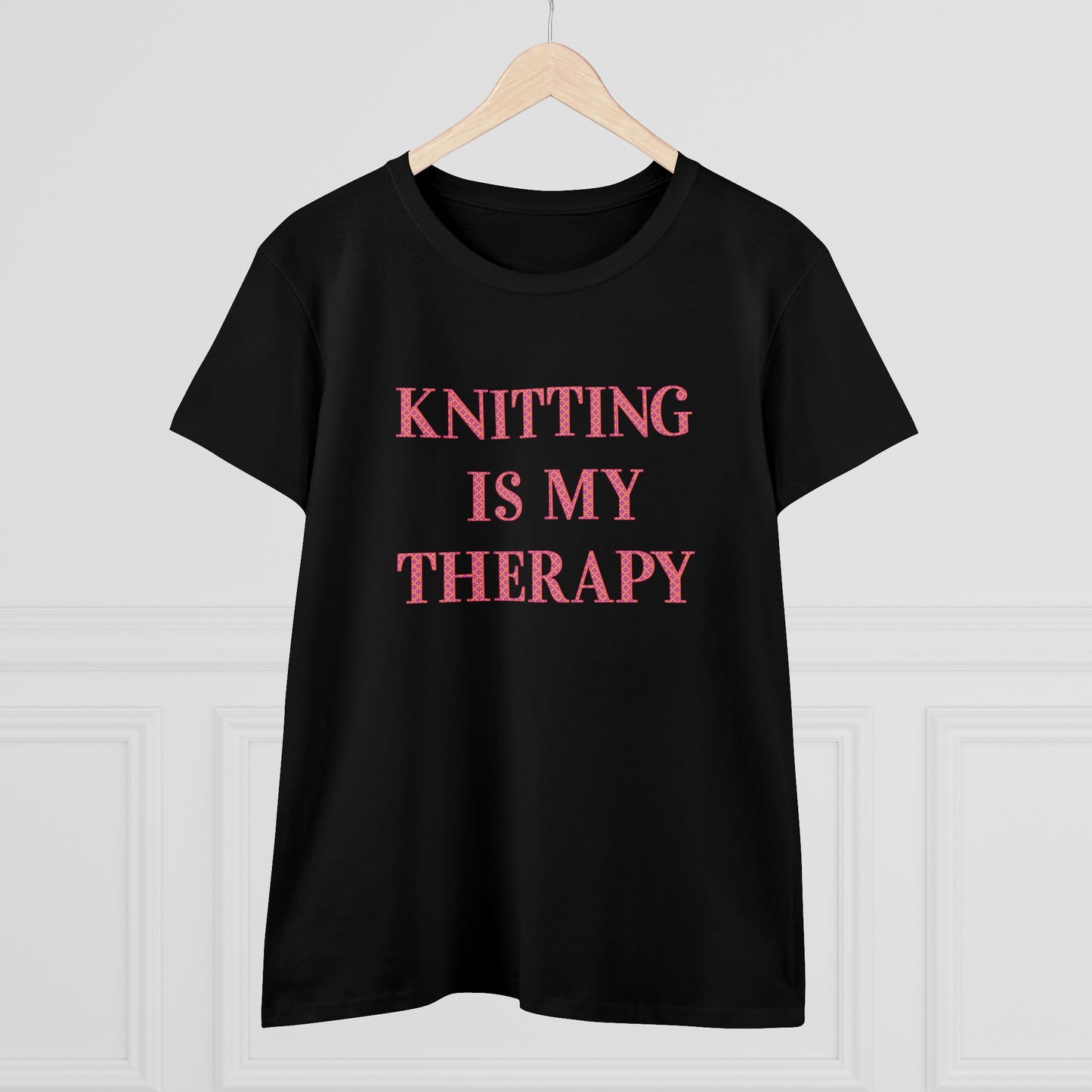 Knitting Is My Therapy- Adult, Semi-fitted T-shirt